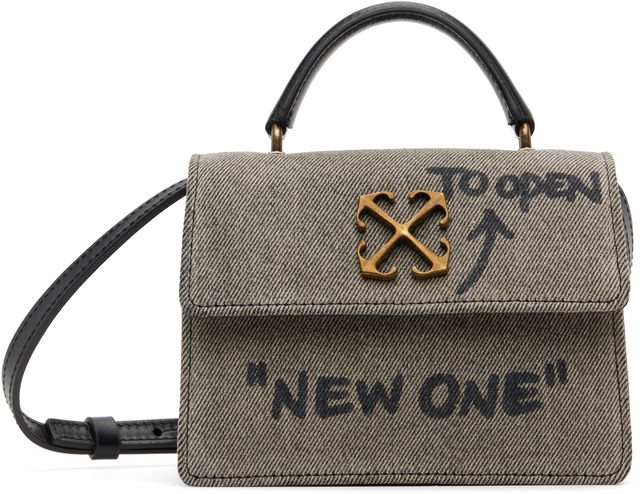 Jitney Baby Quote Denim Bag with Crossed Arrows Hardware