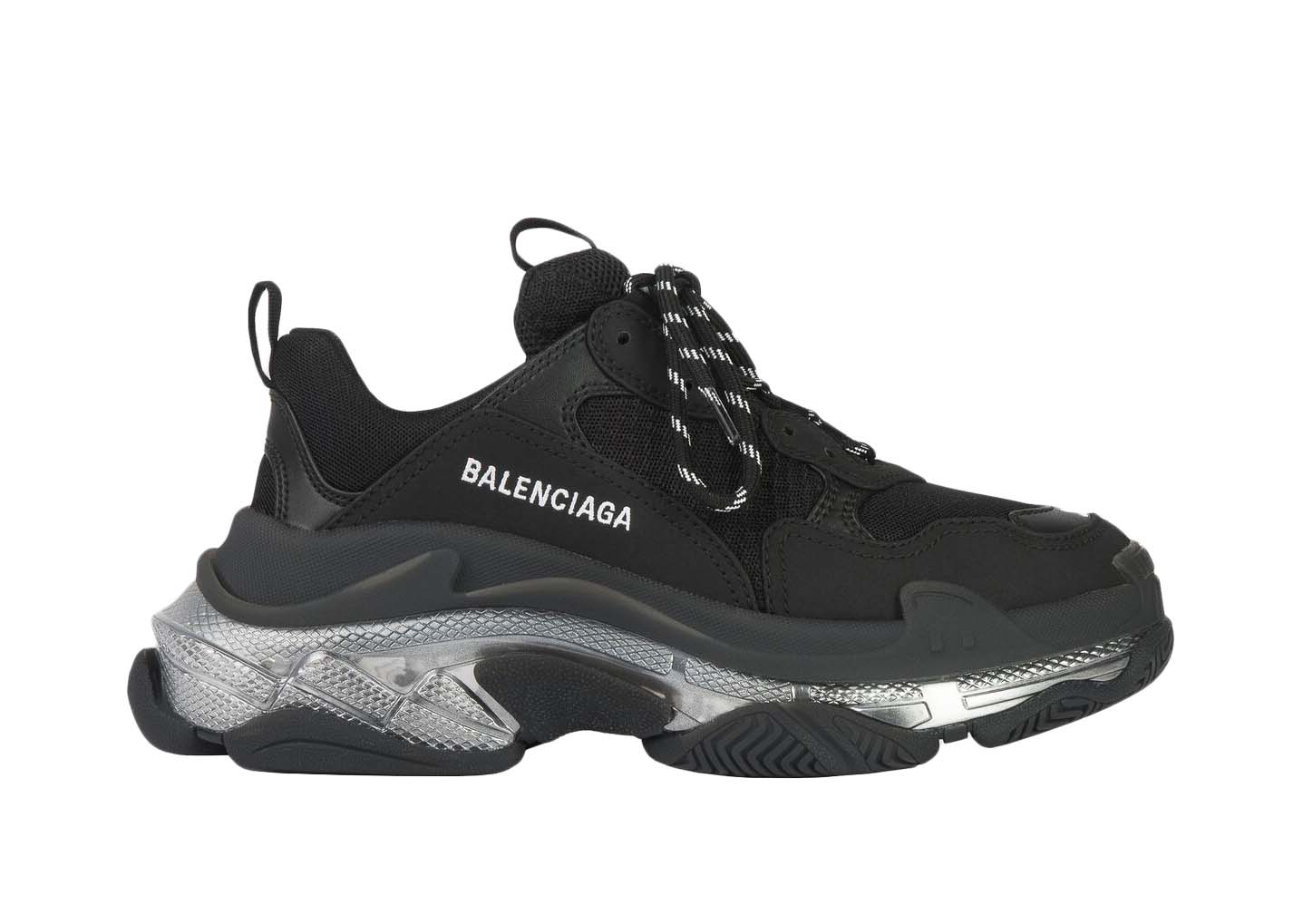 Кецове и обувки Balenciaga Triple S Clear Sole Black Ivory W Черно | 544351W2FB21001, 0