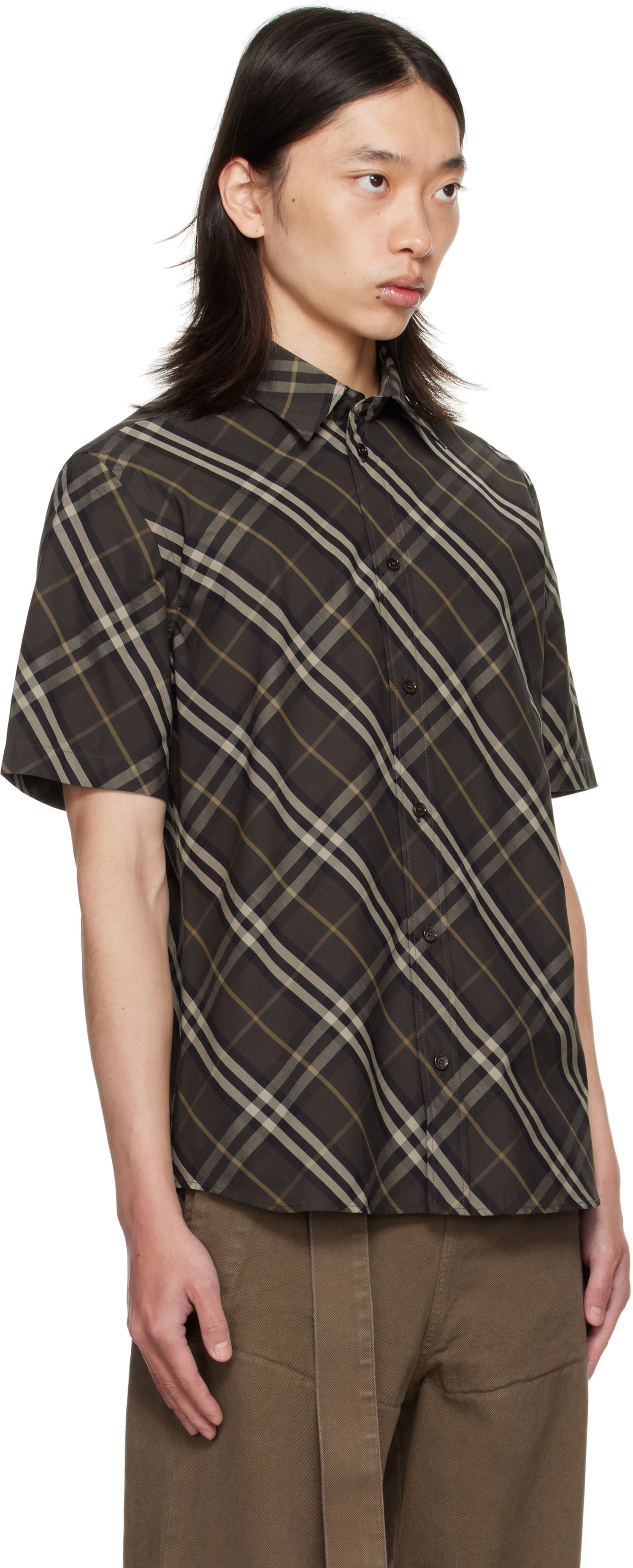 Риза Burberry Burberry Relaxed Fit Check Cotton Shirt Кафяво | 8116127, 1