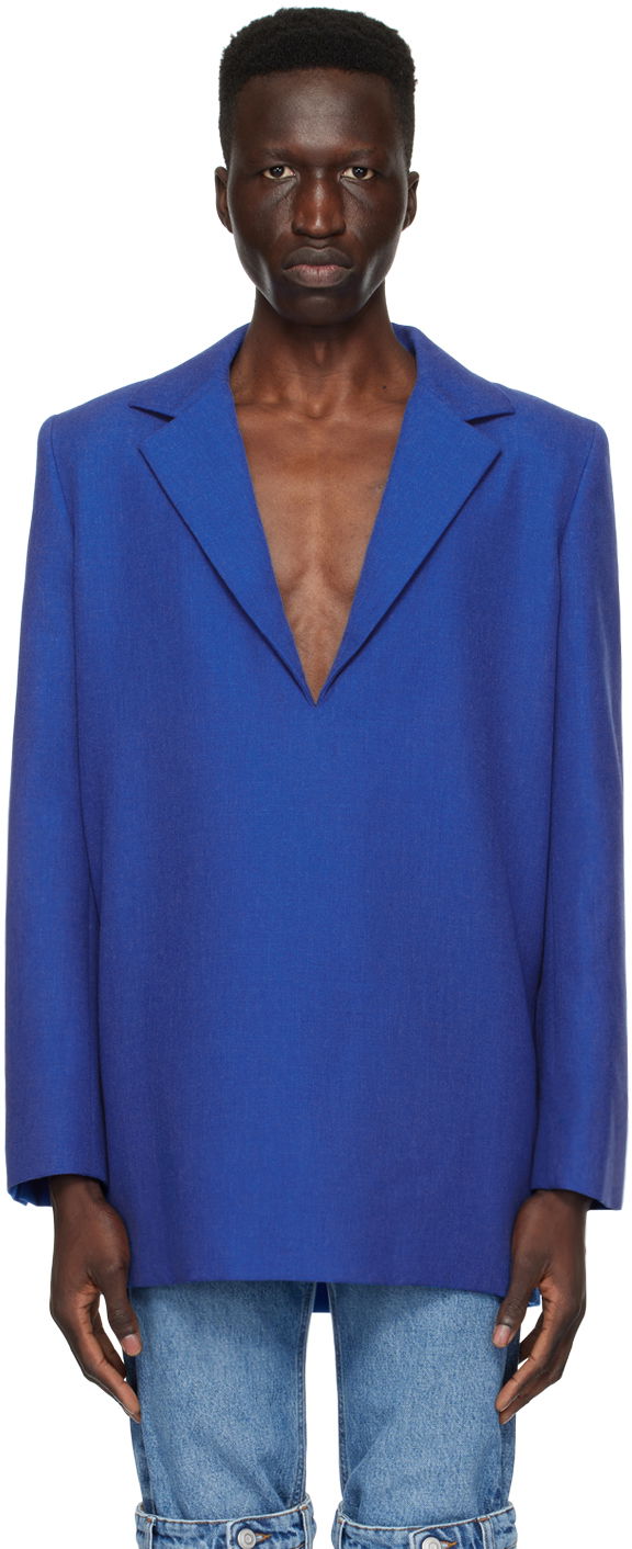 Яке Coperni Coperni Plunging Blazer Синьо | COPV55835MEN, 0