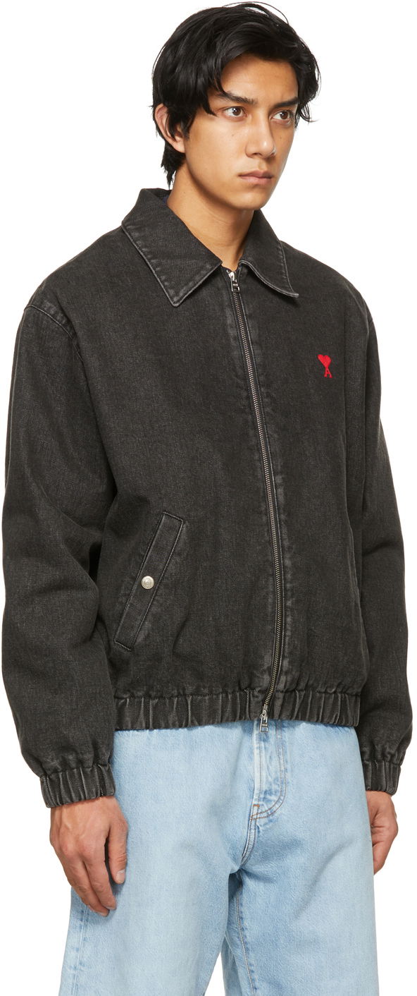Яке AMI AMI Paris de Cœur Denim Jacket Черно | E21HOW013.611, 1