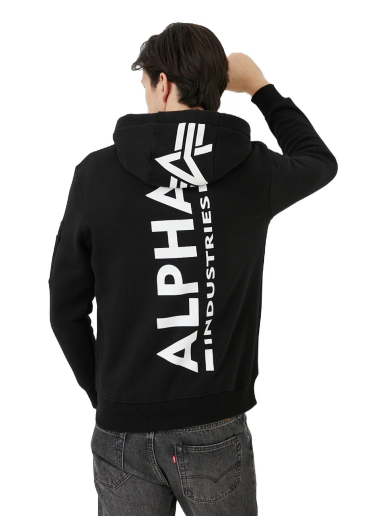 Суитчър Alpha Industries Logo Hoodie Черно | 178318.03