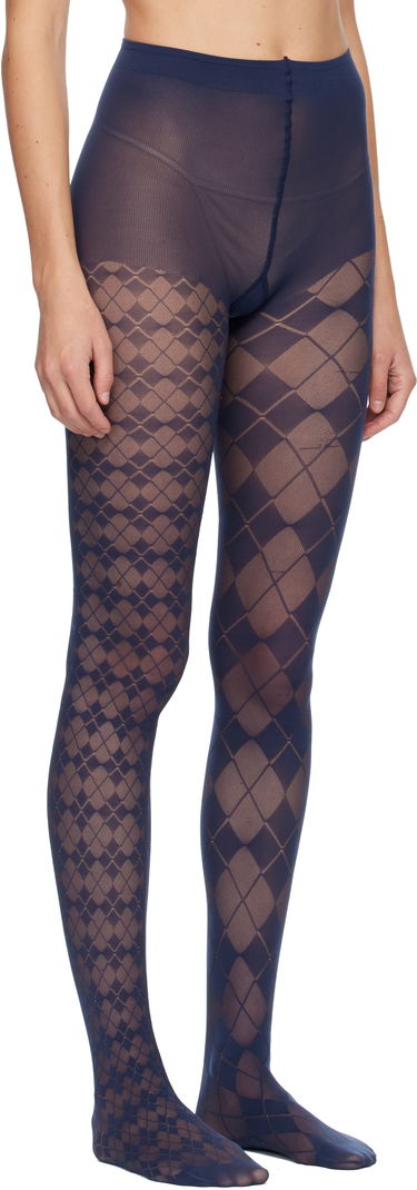 Чорапи Thom Browne Thom Browne Funmix Argyle Sheer Tights Тъмно синьо | FAS234A-Y7005, 1