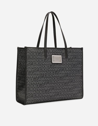 Голяма пазарска чанта Dolce & Gabbana Large Coated Jacquard Shopper Черно | BM2274AJ7058B969, 2