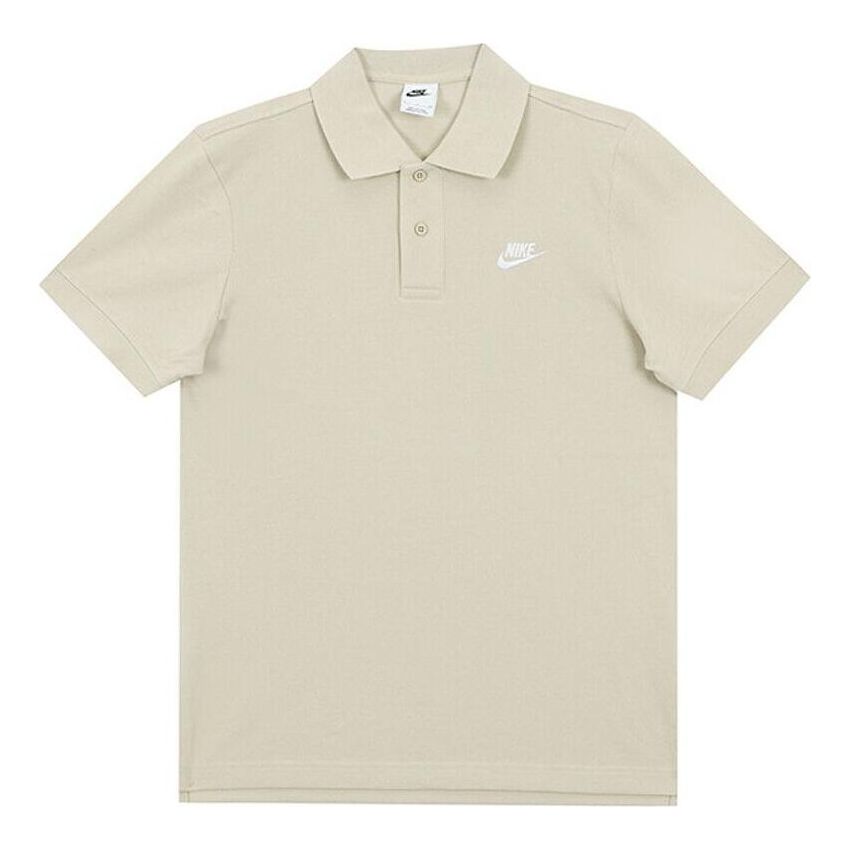 Поло тениска Nike Sportswear Casual Short Sleeve Polo Shirt Бежово | CJ4457-206, 0