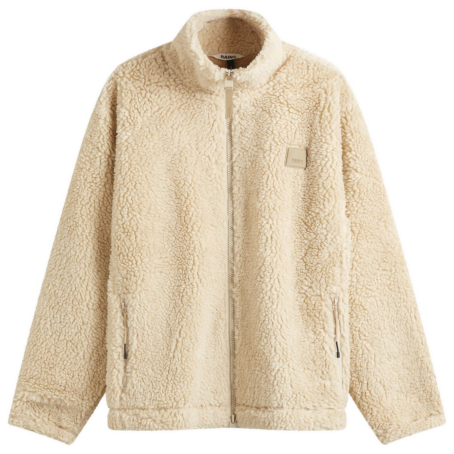 Яке Rains Kofu Full-Zip Stand Collar Teddy Fleece Jacket Бежово | 19940-24, 0