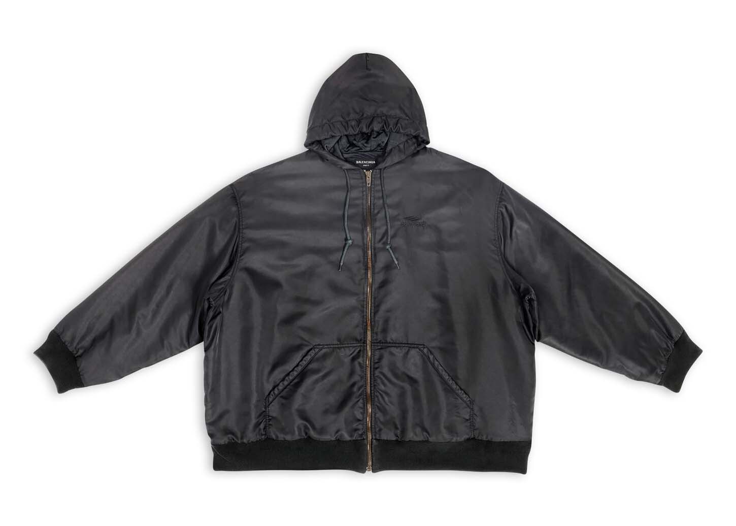 Суитчър Balenciaga 3B Sports Icon Padded Zip-Up Hoodie Черно | 698867TMO131000, 0