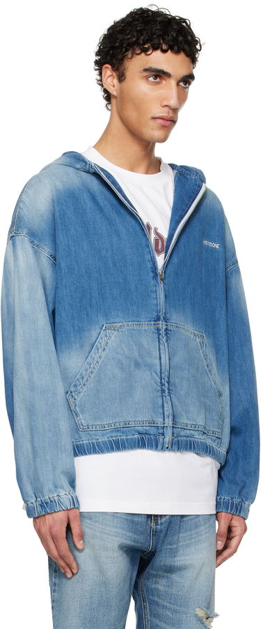 Яке We11done We11done Zip-Up Denim Hoodie Синьо | WD-DJ1-25-317-U-BL, 1
