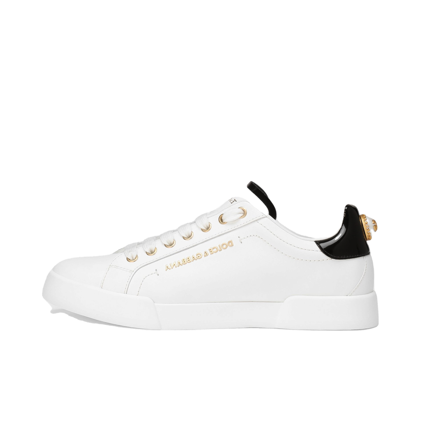 Кецове и обувки Dolce & Gabbana Portofino Calfskin Nappa Leather With Lettering Бяло | CK2329AH50689662