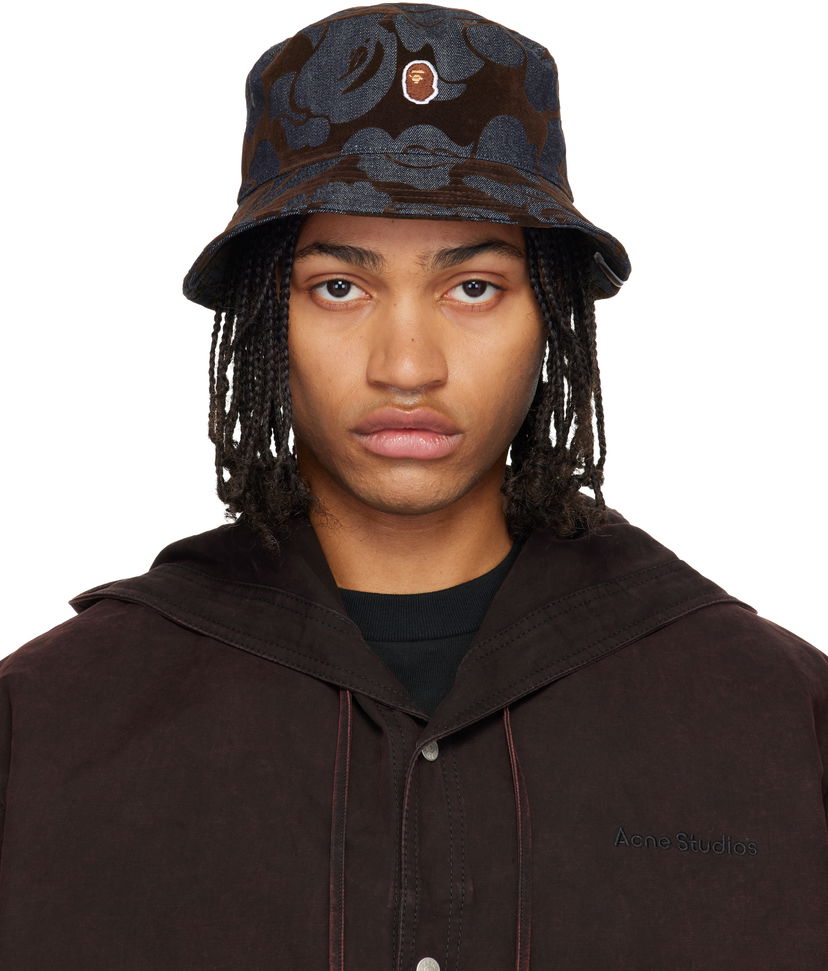 Шапка BAPE Camo Flocked One Point Denim Bucket Hat Многоцветен | 001HTL801012M