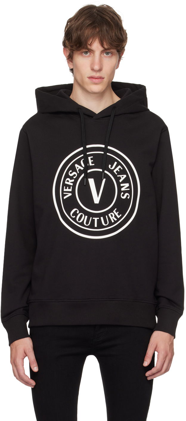 Суитчър Versace Jeans Couture V-Emblem Hoodie Черно | E75GAIT08_ECF06T, 0