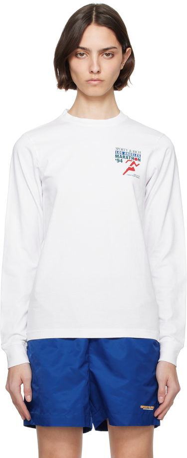 Тениска Sporty & Rich Sporty & Rich 'LA Marathon' Long Sleeve T-Shirt Бяло | TO059622171WH01, 0