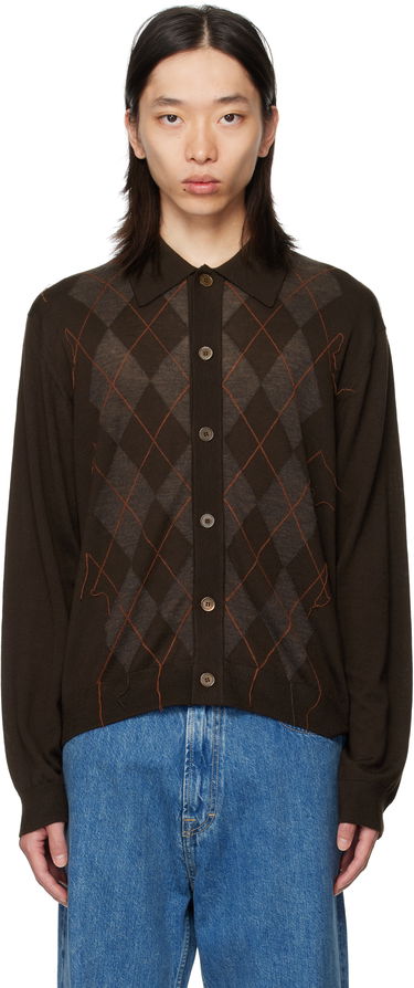 Пуловер OUR LEGACY Our Legacy Evening Argyle Cardigan Кафяво | M4253EP, 0