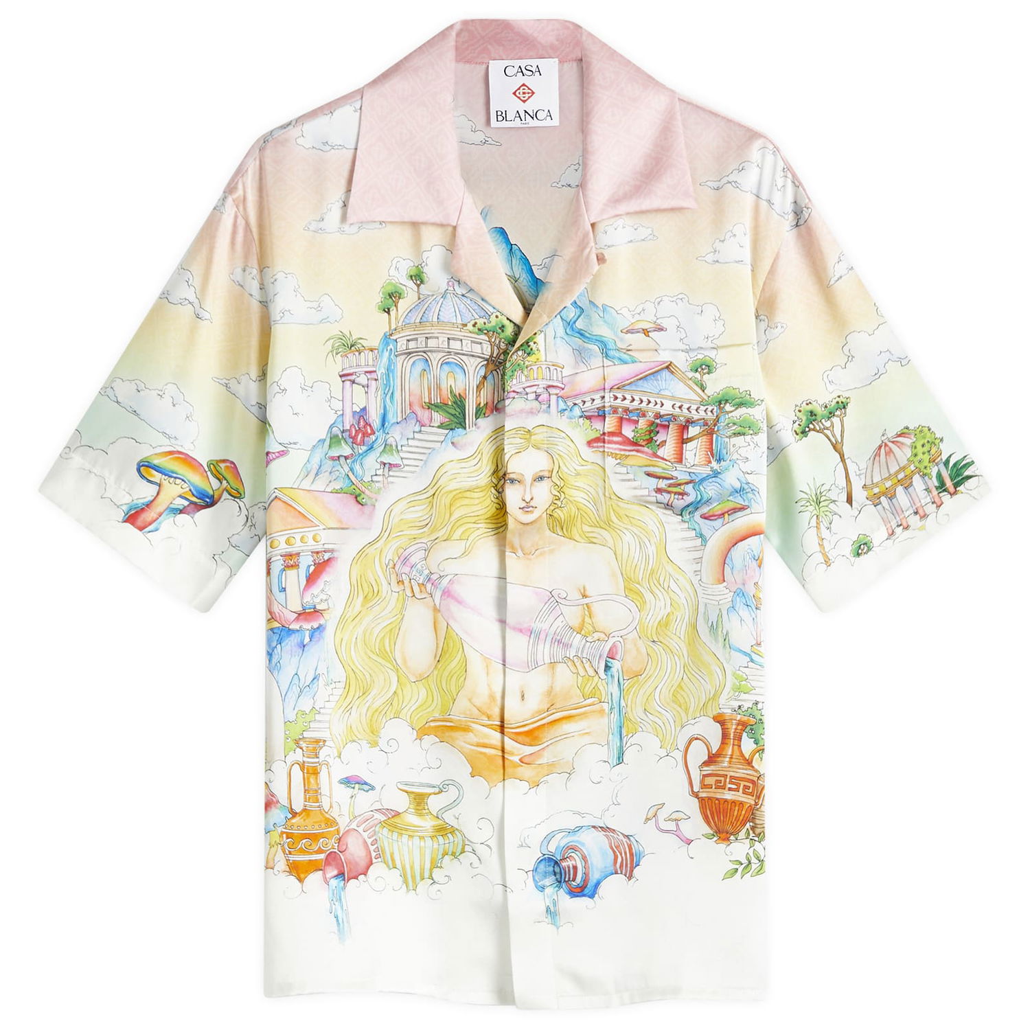 Риза Casablanca Short Sleeve Cuban Collar Shirt The Road To Knowledge Многоцветен | U-WPS25-SH-003-06, 0