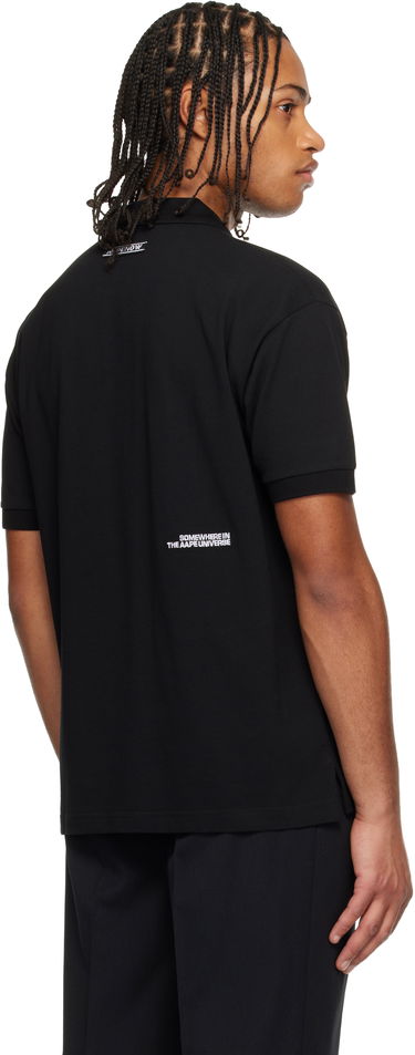 Поло тениска AAPE by A Bathing Ape 'AAPENOW' Moonface Logo Short-Sleeve Pique Polo Черно | AAPPOM1609XXNBKX, 2