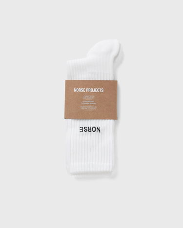 Чорапи NORSE PROJECTS Bjarki Logo Socks Бяло | 5711610159761, 0