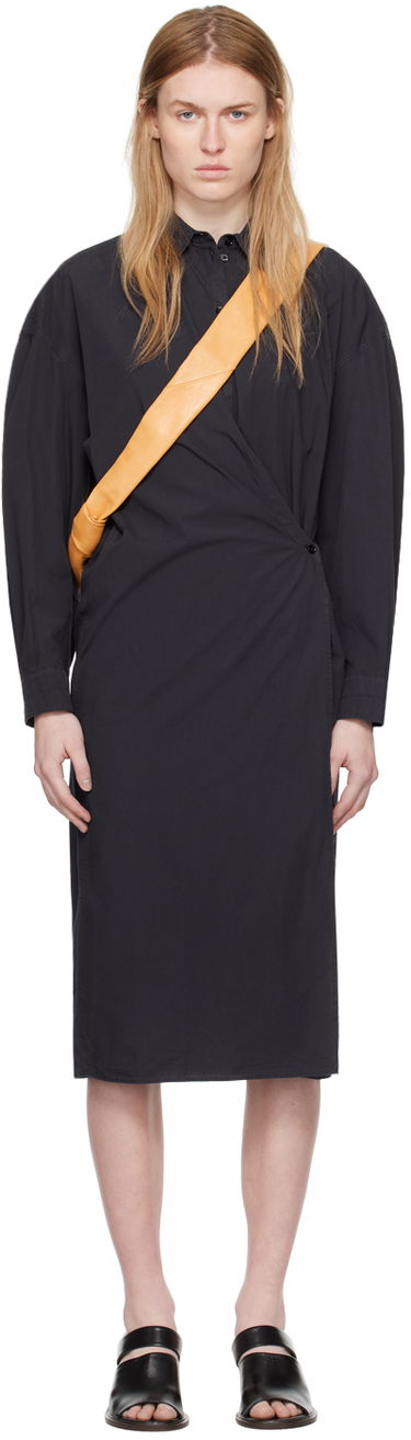 Pокля LEMAIRE Lemaire Wrap Midi Dress Черно | DR1024 LF445, 0