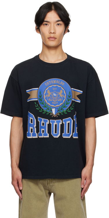 Тениска Rhude Rhude 'Cotswold' Crest Graphic Tee Черно | RHPF25TT06012, 0