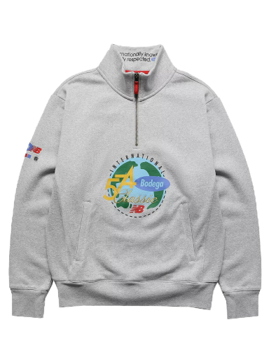 Суитчър New Balance x Bodega Quarter Zip Sweatshirt Сиво | MT13540AG