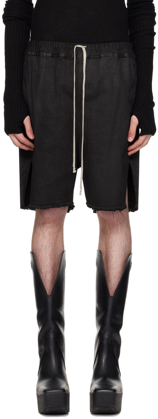 Къси панталони Rick Owens Rick Owens Waxed Denim Shorts Черно | RR01D3310 SBW, 0