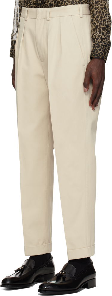 Панталони Tom Ford TOM FORD Double Pleat Gabardine Trousers Бежово | SHP004-FMC187S25, 3