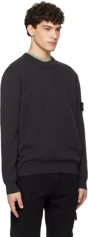 Пуловер Stone Island Stone Island Ribbed Organic Cotton Crewneck Sweater Сиво | K1S15 5100054 S00D8, 1