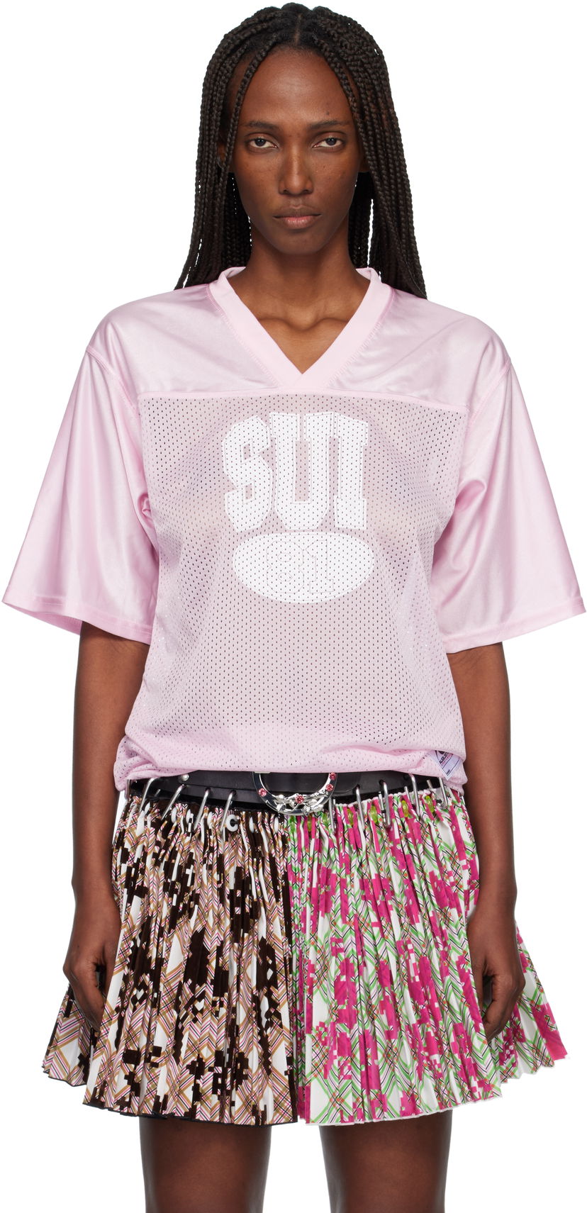 Фланелка Anna Sui Mesh 'Sui 81' Graphic V-Neck Jersey Многоцветен | T1026B2