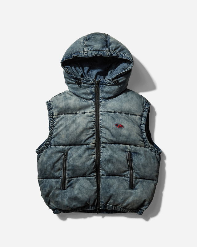 Faded Denim Padded Vest