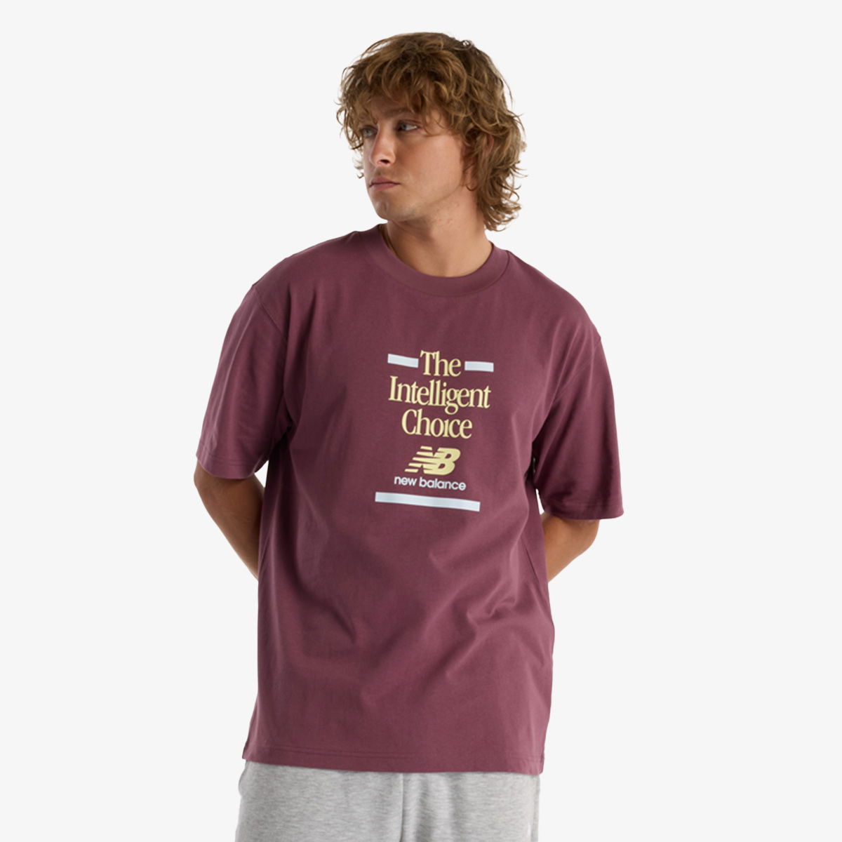 Тениска New Balance Athletics Relaxed Fit Graphic Tee Бургунди | MT43552-FDP, 0