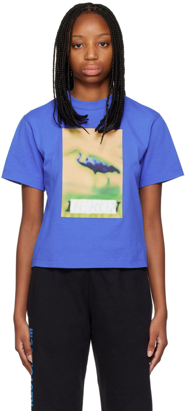Тениска HERON PRESTON Heron Preston Heron Censored T-Shirt Синьо | HWAA032F22JER0024519, 0