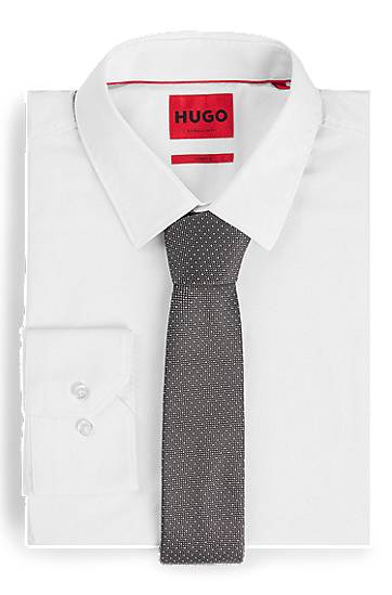Колани BOSS Tie with Jacquard Micro Dots Сиво | 50520645, 1
