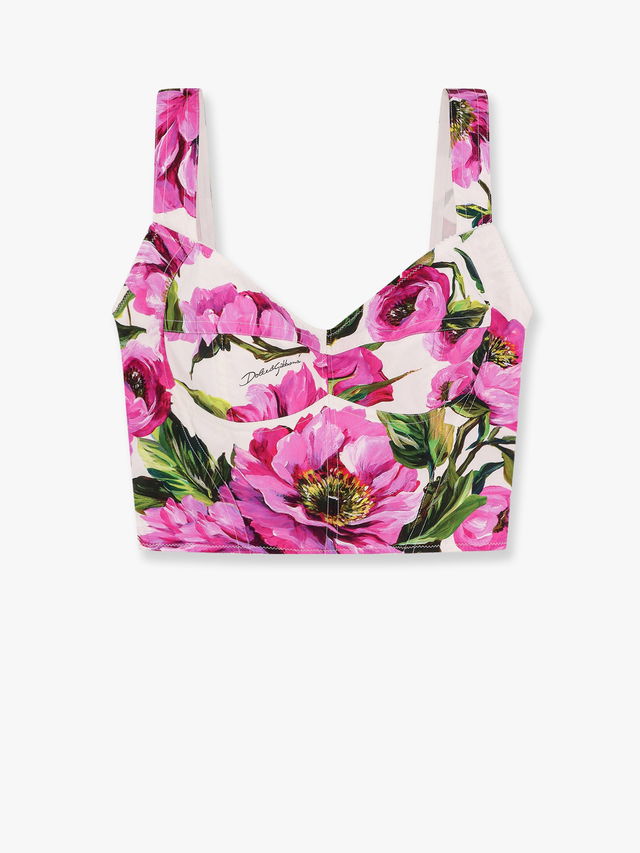 Dolce & Gabbana Peony Print Crop Top