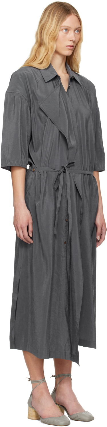 Pокля LEMAIRE Lemaire Asymmetrical Shirt Midi Dress Зелено | DR1056 LF1308, 4