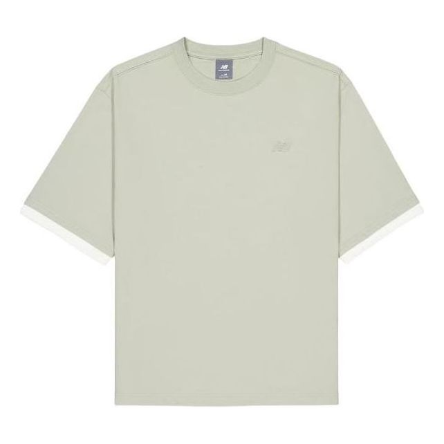Тениска New Balance Logo Crewneck T-Shirt Зелено | AMT42314-OVN, 0