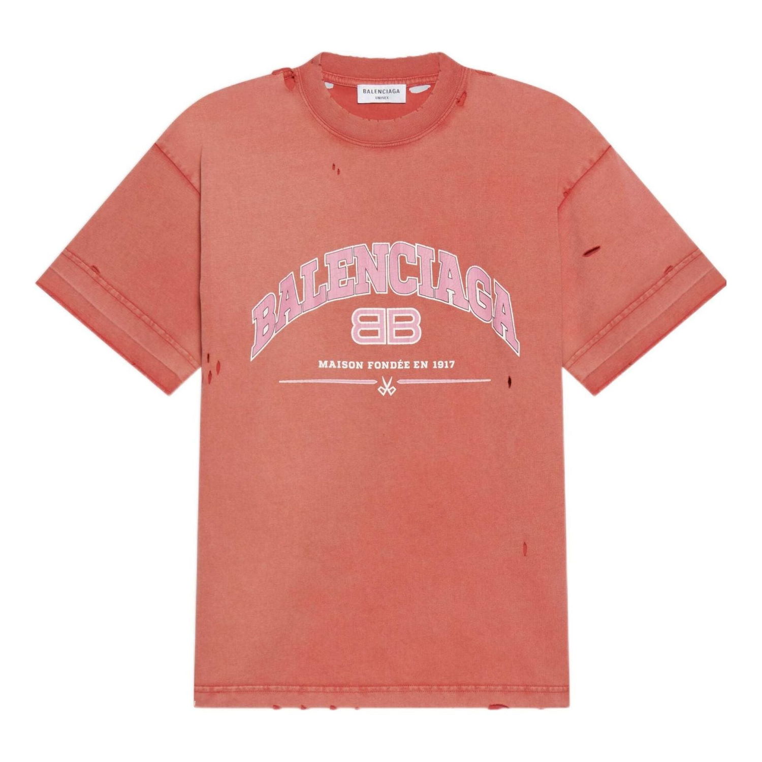 Тениска Balenciaga Maison T-Shirt Medium Fit Червено | 612966TLVJ16441, 0