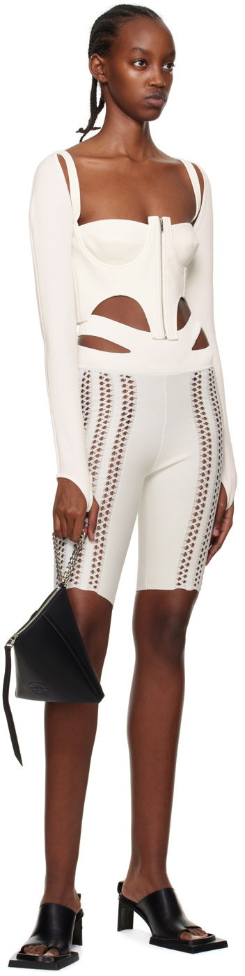 Клинове Dion Lee Column Cutout Knit Shorts Бяло | A7616P22, 3
