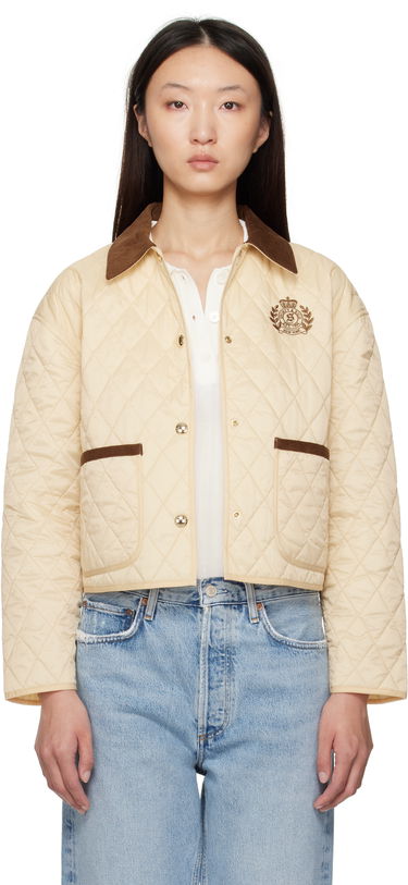 Яке Sporty & Rich Sporty & Rich H&W Crest Cropped Quilted Jacket Бежово | OW027620241CR01, 0