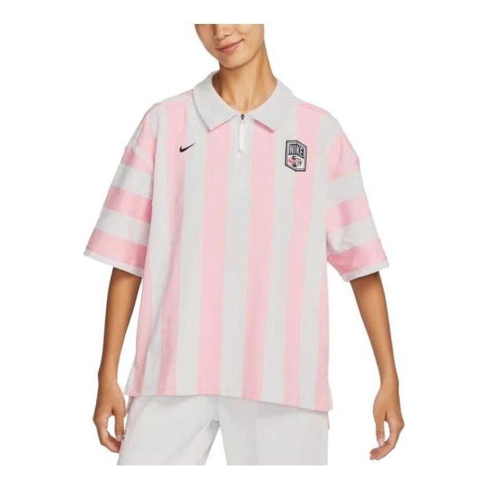 Поло тениска Nike Sportwear Striped Short Sleeve Polo Shirt Розово | FQ0701-122, 0