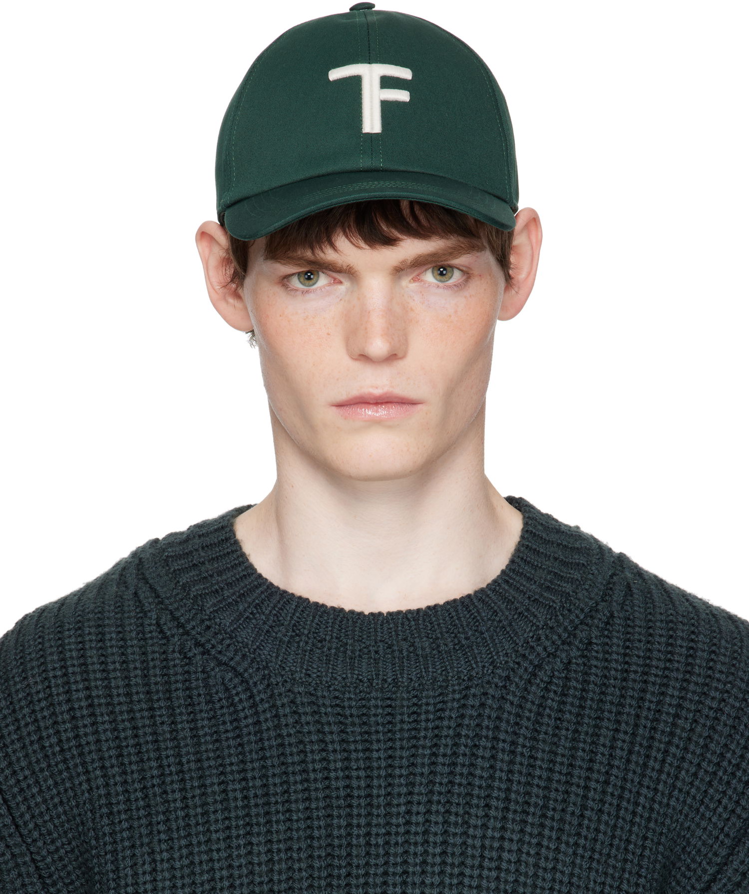 Шапка с козирка Tom Ford TOM FORD Brushed Cotton Baseball Cap Зелено | MH004-TCN057G, 0