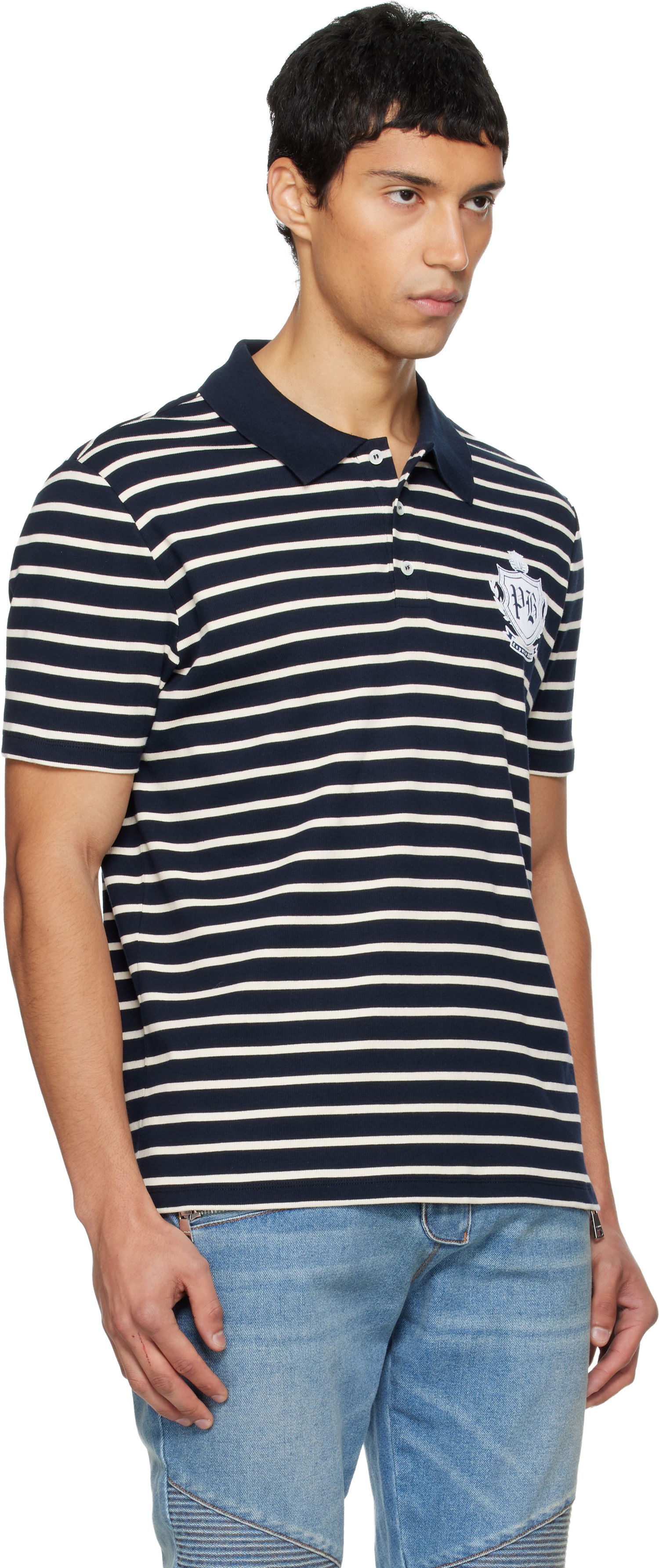 Поло тениска Balmain College Emblem Polo Многоцветен | FH0GC026GF30, 1