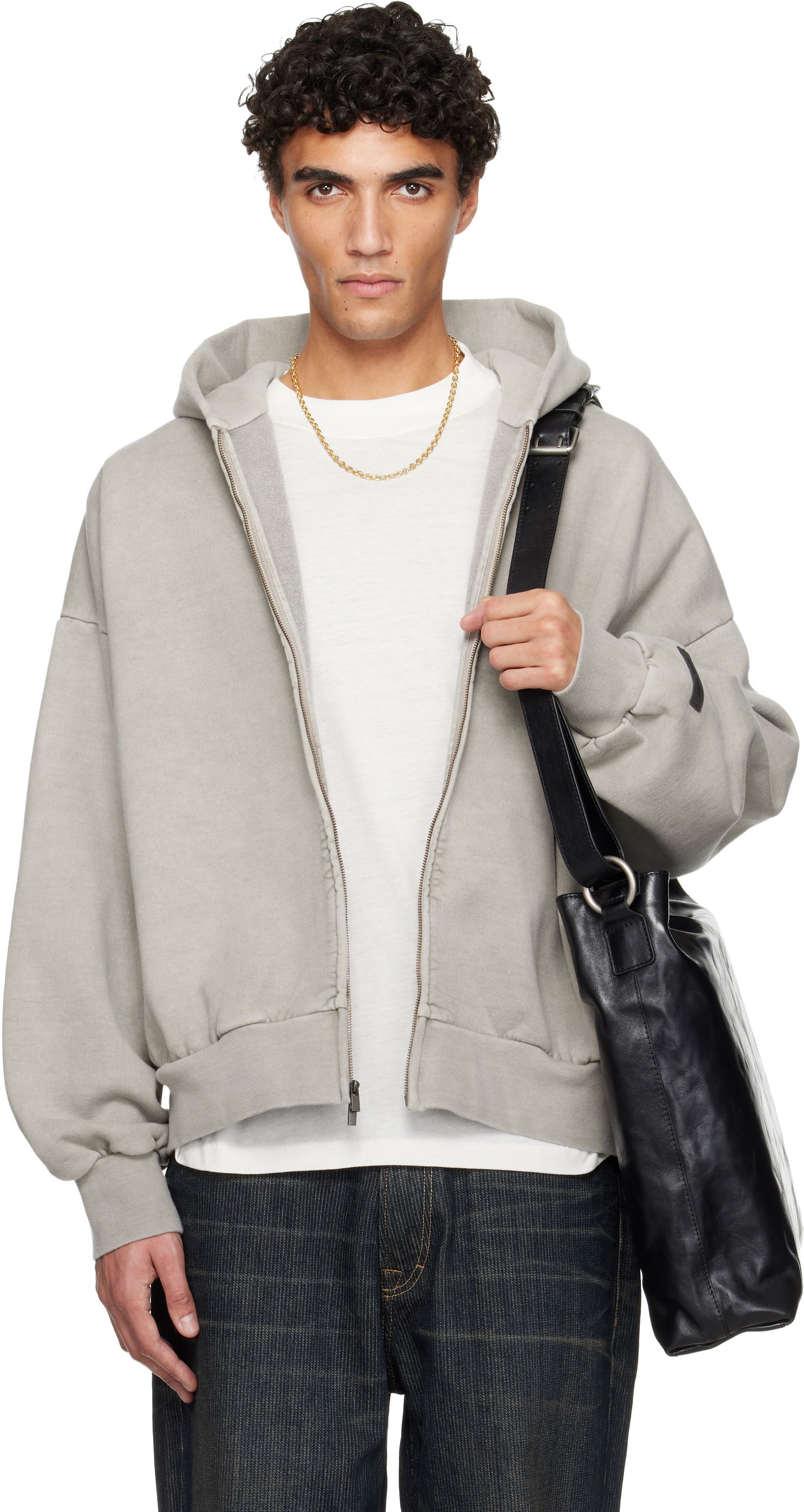 Суитчър Fear of God Holiday Embroidered Classic Full Zip Hoodie Сиво | 192HO254781F, 0