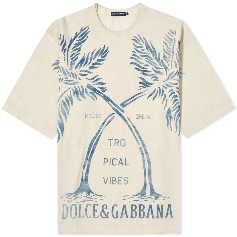 Тениска Dolce & Gabbana Palms T-Shirt Бежово | G8RF9TG7K1W-A3913