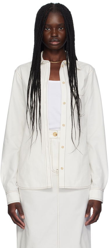 Риза TOTEME TOTEME Petite Tumbled Cotton Shirt Бяло | 243-WRT0341-FB0104, 0