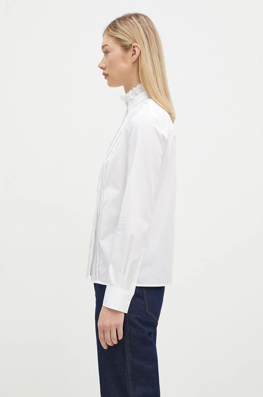 Риза MAISON KITSUNÉ Maison Kitsuné Craft Embroidery Stand Collar Shirt Бяло | NW00414WC5010, 1