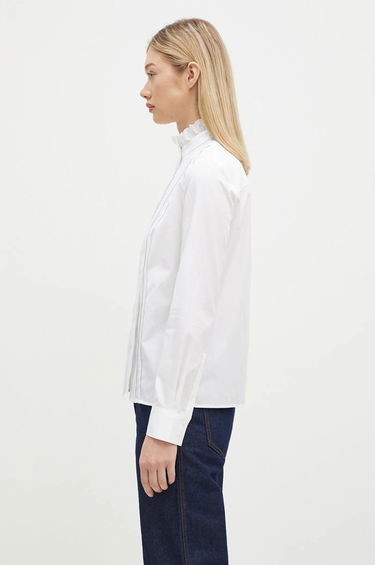 Риза MAISON KITSUNÉ Maison Kitsuné Craft Embroidery Stand Collar Shirt Бяло | NW00414WC5010, 1