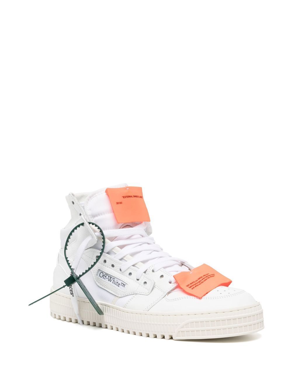 Кецове и обувки Off-White LEATHER HI TOP SNEAKERS Бяло | OMIA065C99LEA0010120, 1
