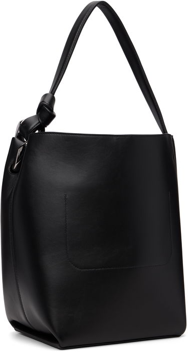 Чанта през рамо JW Anderson Corner Bucket Leather Shoulder Bag with Knot Detail and Sculptural Hardware Черно | HB0738-LA0232, 4
