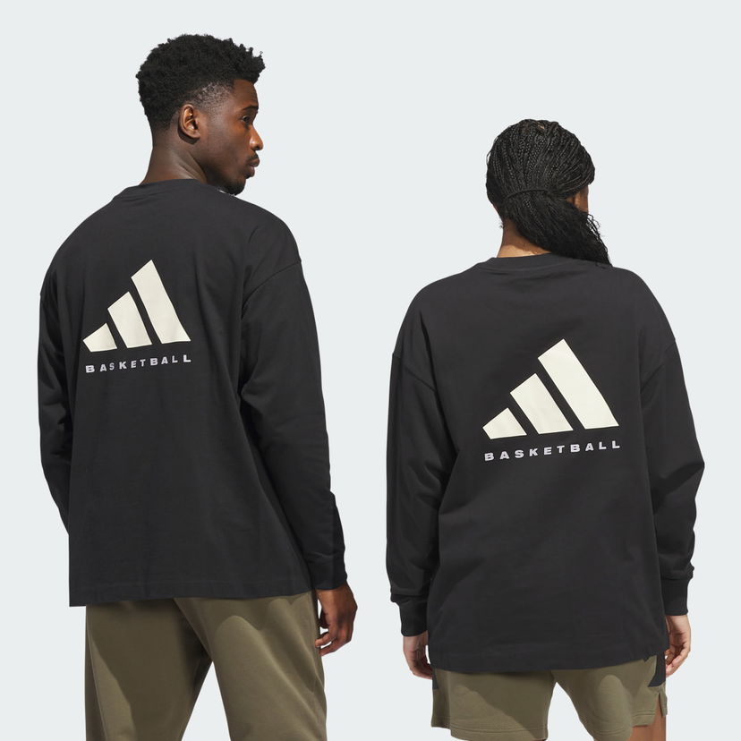 Тениска adidas Performance Basketball Long Sleeve T-Shirt Черно | JX5580