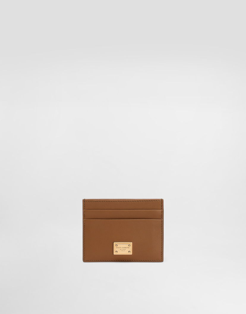 Портфейл Dolce & Gabbana Dolce & Gabbana Plongé Calfskin Card Holder Кафяво | BI0330A9S258Z093