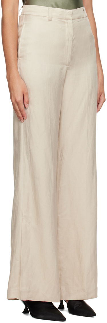 Панталони Anine Bing Lyra Off-White Wide-Leg Trousers Бежово | A-03-3275-139, 1